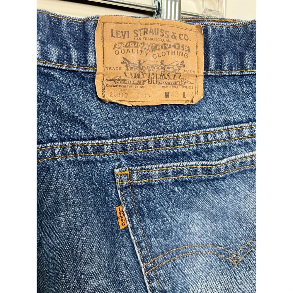 RARE Levi's 517 Saddleman Boot Cut Orange Tab W42 L32 Vintage Made in USA